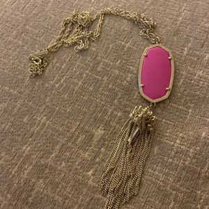 Kendra Scott Long Pink Agate Necklace